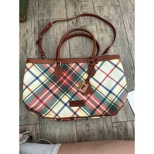 Vintage tartan Dooney & Bourke Women's Multicolor Plaid Leather Shoulder Bag
